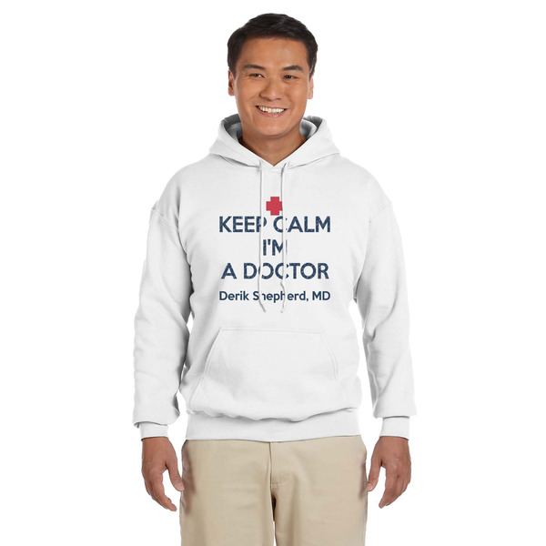 Custom Medical Doctor Hoodie - White - Large (Personalized)