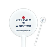 Medical Doctor 5.5" Round Plastic Stir Sticks - White - Double Sided (Personalized)