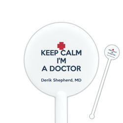 Medical Doctor 5.5" Round Plastic Stir Sticks - White - Double Sided (Personalized)