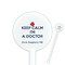 Medical Doctor White Plastic 5.5" Stir Stick - Round - Closeup