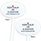 Medical Doctor White Plastic 7" Stir Stick - Double Sided - Oval - Front & Back