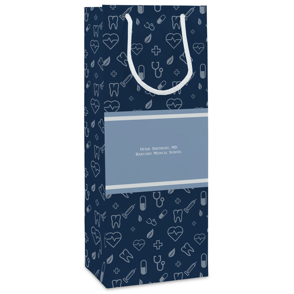 Custom Medical Doctor Wine Gift Bags - Gloss (Personalized)