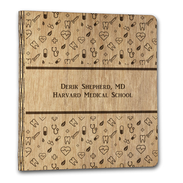 Custom Medical Doctor Wood 3-Ring Binder - 1" Letter Size (Personalized)