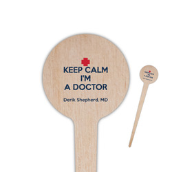 Medical Doctor 4" Round Wooden Food Picks - Double Sided (Personalized)