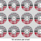 Red & Gray Dots and Plaid 1" Multipurpose Round Labels - Sheet