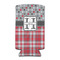 Red & Gray Dots and Plaid 12oz Tall Can Sleeve - FRONT