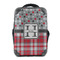 Red & Gray Dots and Plaid 15" Backpack - FRONT