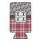 Red & Gray Dots and Plaid 16oz Can Sleeve - Set of 4 - FRONT