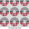 Red & Gray Dots and Plaid 2" Multipurpose Round Labels - Sheet