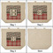 Red & Gray Dots and Plaid 3 Reusable Cotton Grocery Bags - Front & Back View