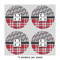 Red & Gray Dots and Plaid 4" Multipurpose Round Labels - Sheet