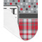 Red & Gray Dots and Plaid Baby Bib - AFT detail