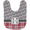 Red & Gray Dots and Plaid Baby Bib - AFT flat