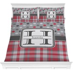 Red & Gray Dots and Plaid Comforters (Personalized)