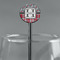 Red & Gray Dots and Plaid Black Plastic 5.5" Stir Stick - Round - Main