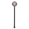 Red & Gray Dots and Plaid Black Plastic 5.5" Stir Stick - Round - Single Stick