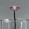 Red & Gray Dots and Plaid Black Plastic 7" Stir Stick - Oval - Main