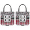 Red & Gray Dots and Plaid Canvas Tote - Front and Back