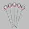 Red & Gray Dots and Plaid Clear Plastic 7" Stir Stick - Round - Fan View