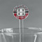 Red & Gray Dots and Plaid Clear Plastic 7" Stir Stick - Round - Main