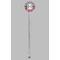 Red & Gray Dots and Plaid Clear Plastic 7" Stir Stick - Round - Single Stick