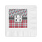 Red & Gray Dots and Plaid Coined Cocktail Napkins (Personalized)