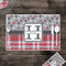 Red & Gray Dots and Plaid Disposable Paper Placemat - In Context