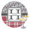 Red & Gray Dots and Plaid Drink Topper - XLarge - Single with Drink