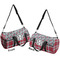 Red & Gray Dots and Plaid Duffle bag small front and back sides