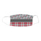 Red & Gray Dots and Plaid Fabric Face Mask