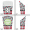 Red & Gray Dots and Plaid French Fry Favor Box - Front & Back View