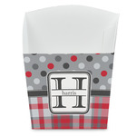 Red & Gray Dots and Plaid French Fry Favor Boxes (Personalized)