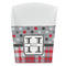 Red & Gray Dots and Plaid French Fry Favor Box - Front View