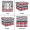 Red & Gray Dots and Plaid Gift Boxes with Lid - Canvas Wrapped - Small - Approval