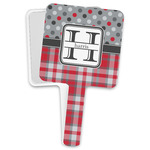 Red & Gray Dots and Plaid Hand Mirror (Personalized)