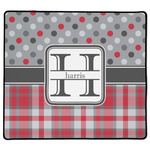 Red & Gray Dots and Plaid XL Gaming Mouse Pad - 18" x 16" (Personalized)