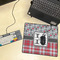 Red & Gray Dots and Plaid Medium Gaming Mats - LIFESTYLE