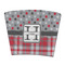 Red & Gray Dots and Plaid Party Cup Sleeves - without bottom - FRONT (flat)