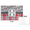 Red & Gray Dots and Plaid Disposable Paper Placemat - Front & Back