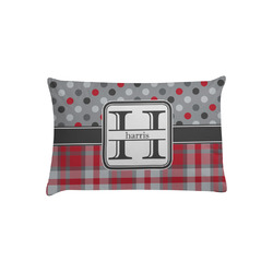 Red & Gray Dots and Plaid Pillow Case - Toddler (Personalized)