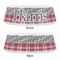Red & Gray Dots and Plaid Plastic Pet Bowls - Small - APPROVAL