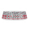 Red & Gray Dots and Plaid Plastic Pet Bowls - Small - FRONT