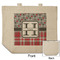 Red & Gray Dots and Plaid Reusable Cotton Grocery Bag - Front & Back View