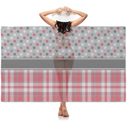 Red & Gray Dots and Plaid Sheer Sarong