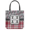 Red & Gray Dots and Plaid Shoulder Tote
