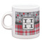 Red & Gray Dots and Plaid Single Shot Espresso Cup - Single Front