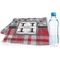 Red & Gray Dots and Plaid Sports Towel Folded with Water Bottle