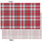 Red & Gray Dots and Plaid Tissue Paper - Heavyweight - XL - Front & Back