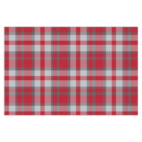 Custom Red & Gray Dots and Plaid X-Large Tissue Papers Sheets - Heavyweight