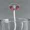 Red & Gray Dots and Plaid White Plastic 7" Stir Stick - Oval - Main